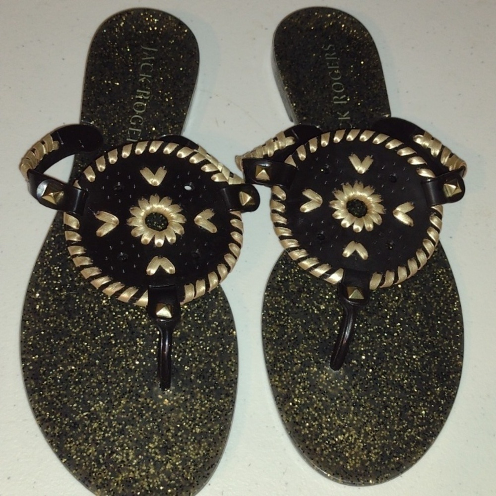 Jack Rogers Georgia slippers sparkly soles size 9